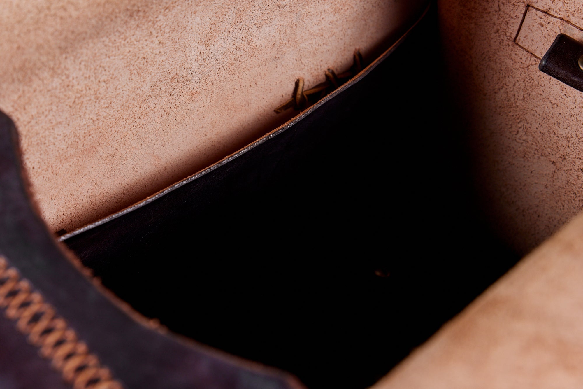 Cuendet Leather Strap Bag with Wood Latches