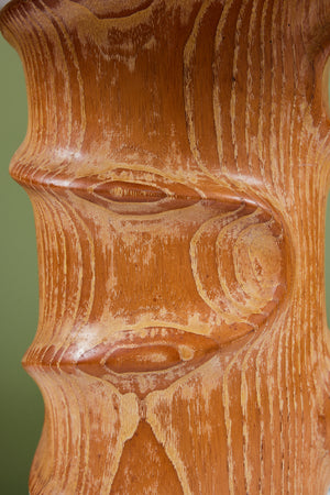 Sculptural Oak Table Lamp
