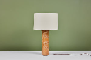 Sculptural Oak Table Lamp