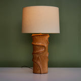 Sculptural Oak Table Lamp