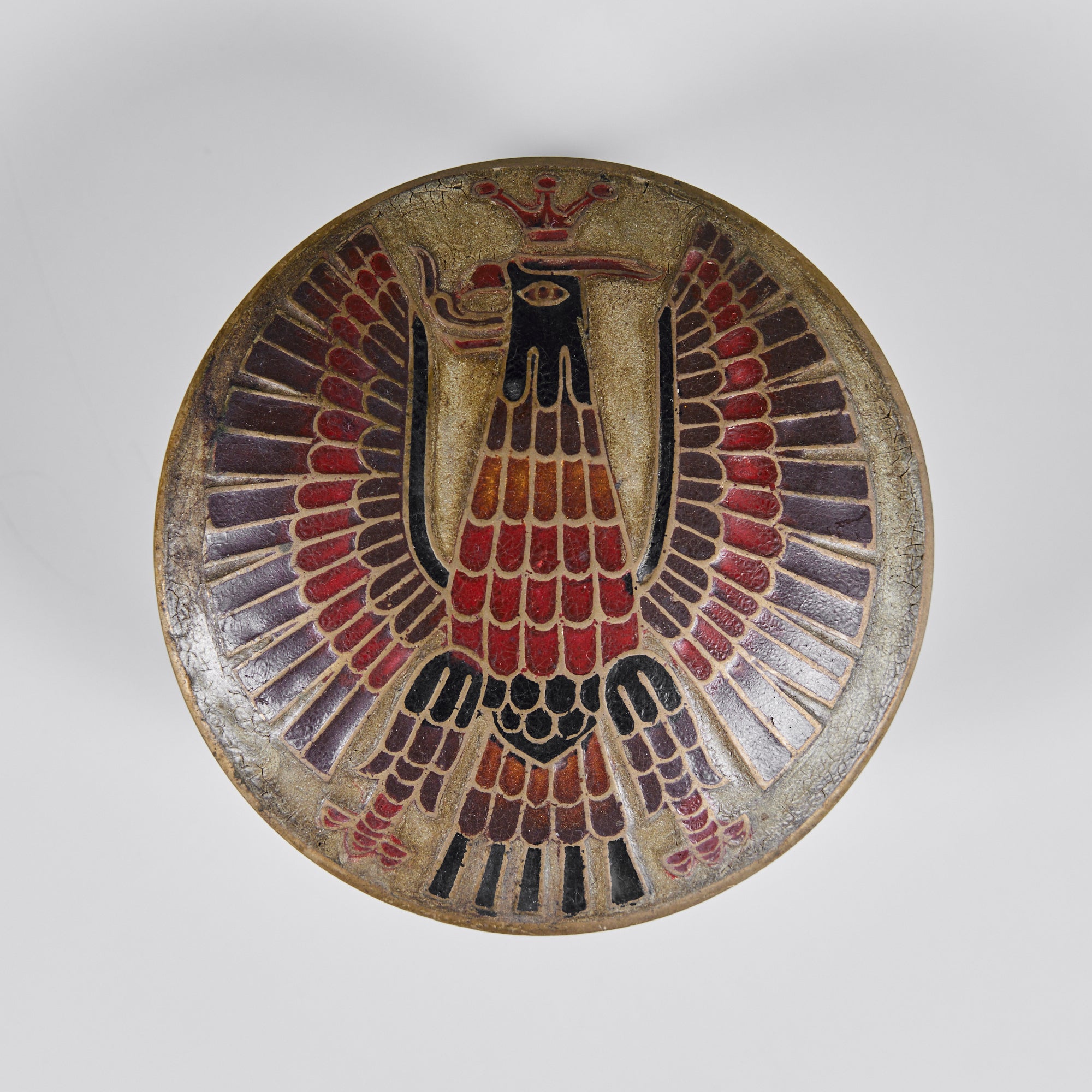 Phoenix Rising Brass Lidded Bowl