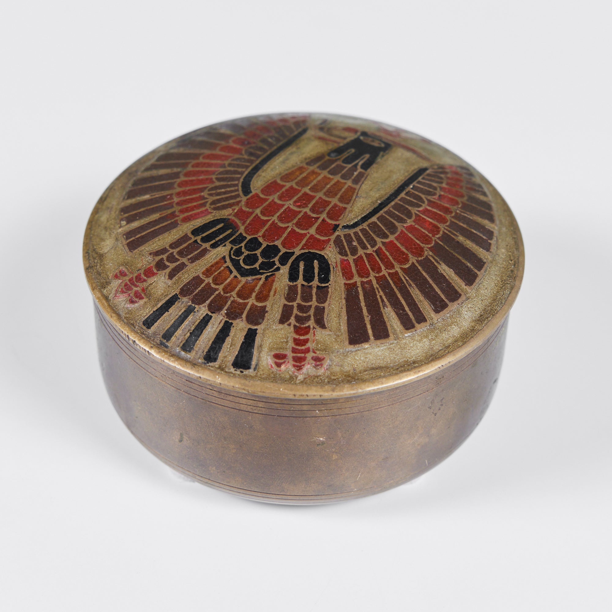 Phoenix Rising Brass Lidded Bowl