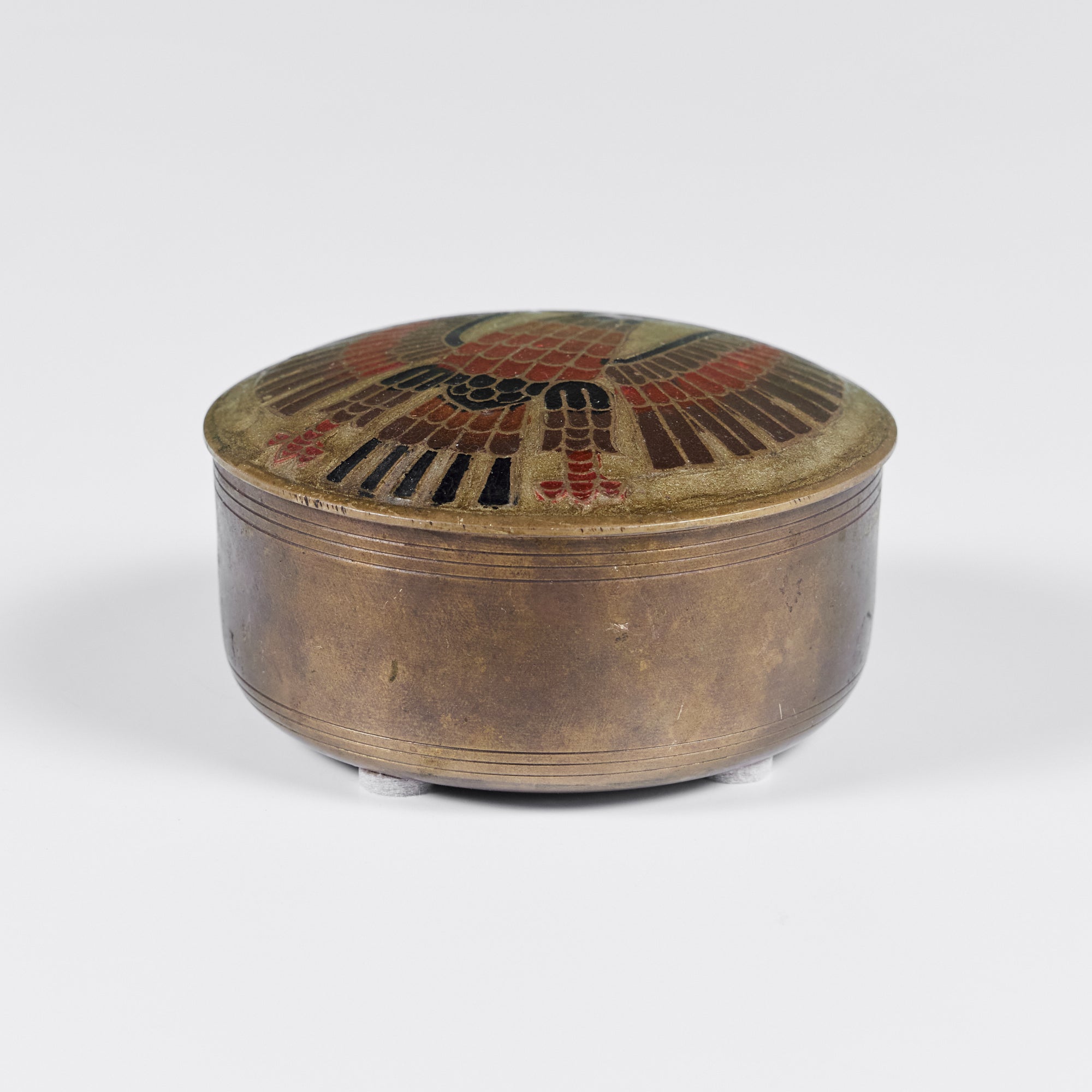 Phoenix Rising Brass Lidded Bowl