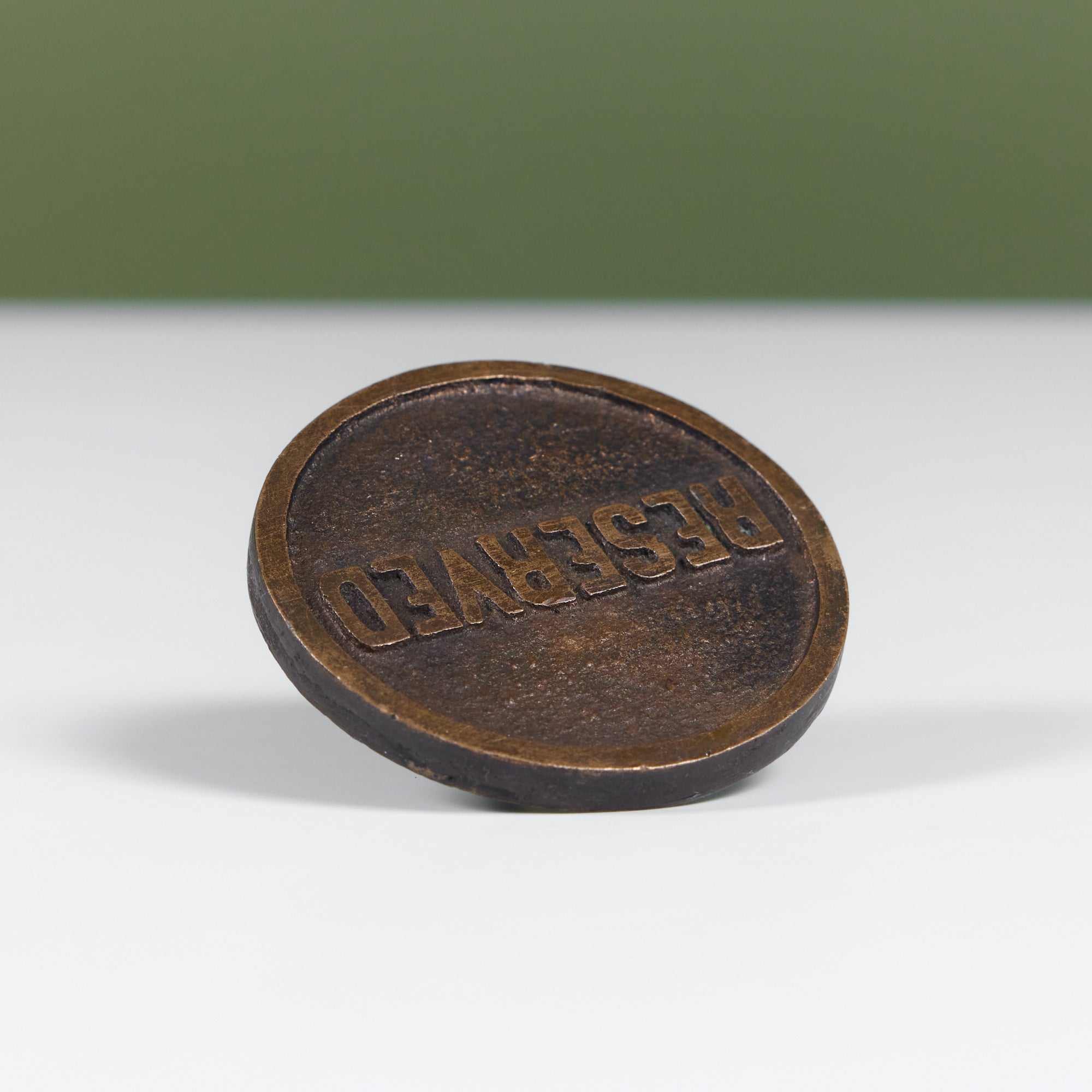 Brass "Reserved" Button