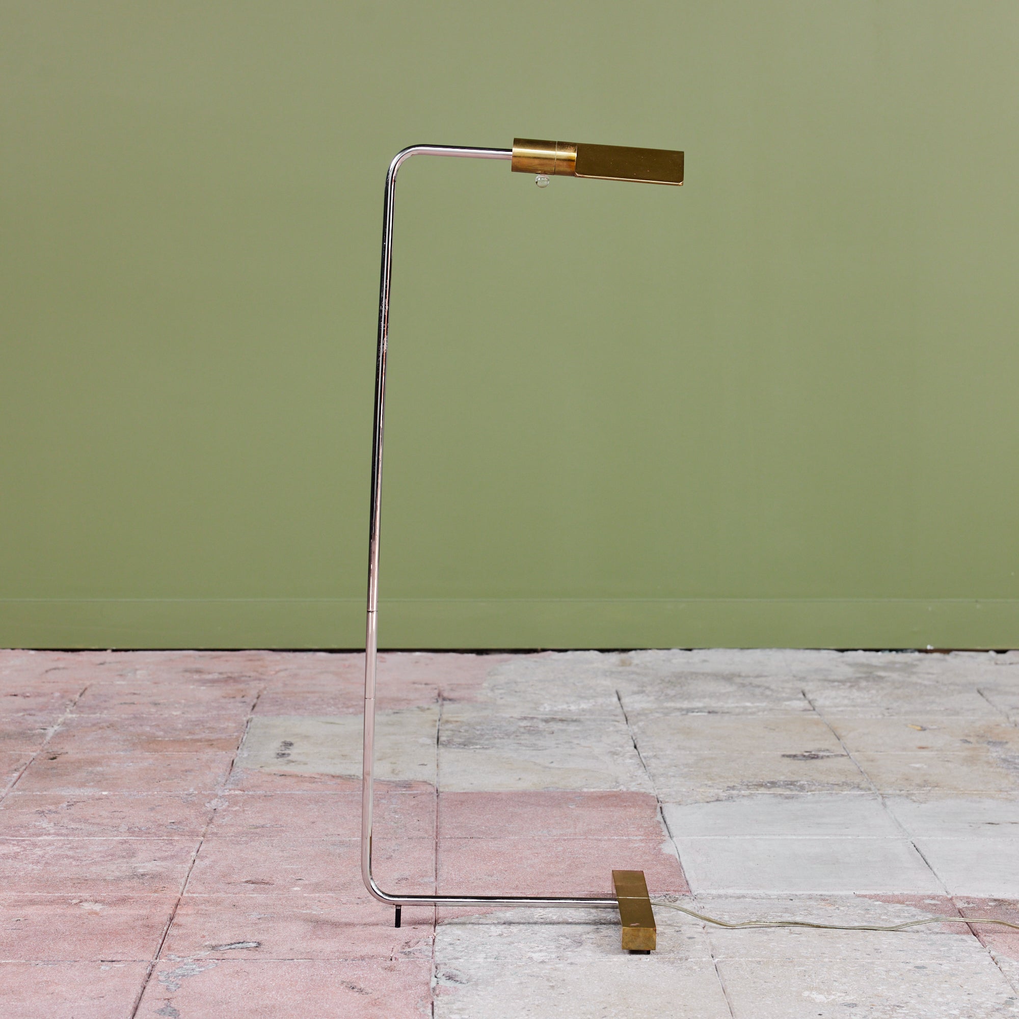 Cedric Hartman Brass and Stainless Steel Floor Lamp