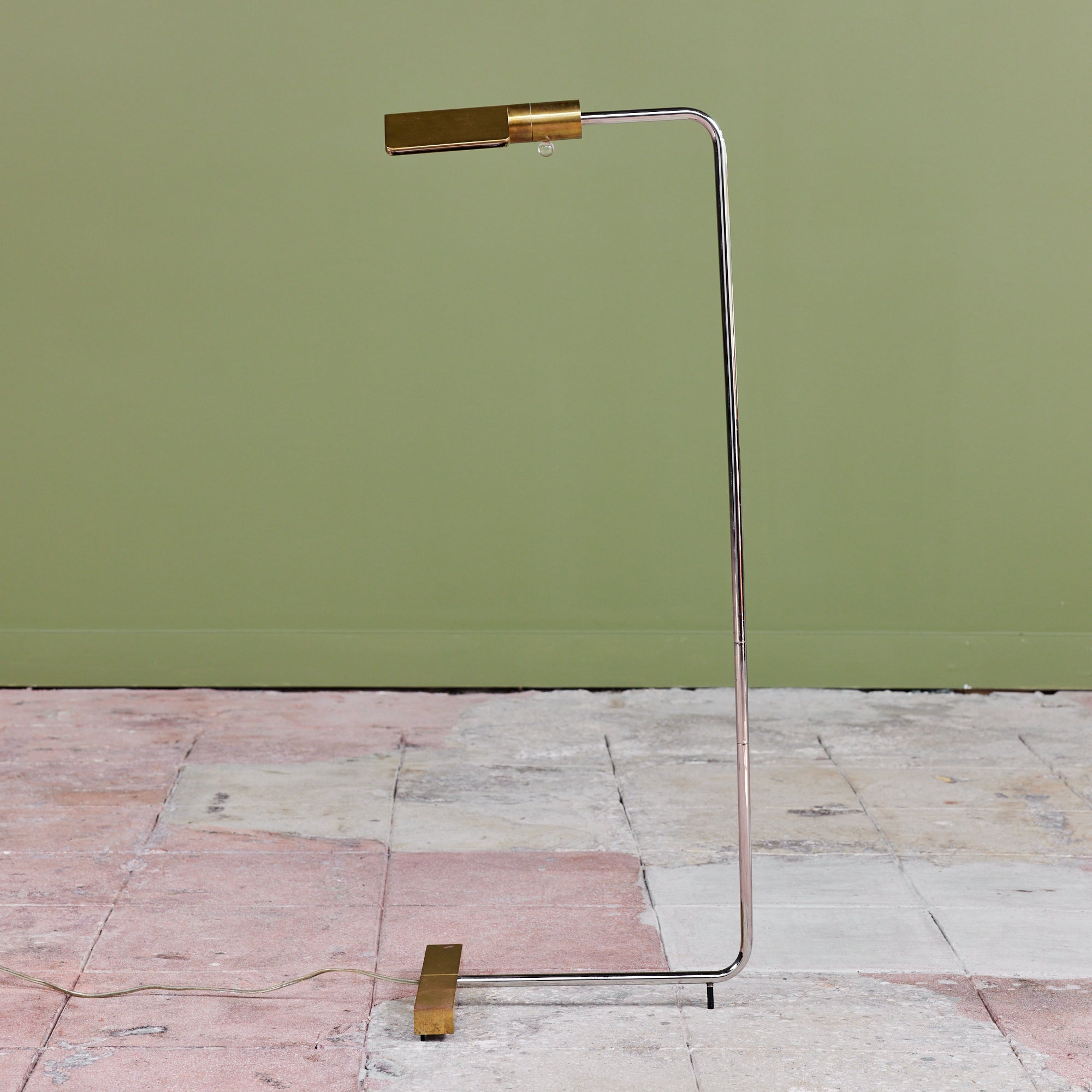 Cedric Hartman Brass and Stainless Steel Floor Lamp