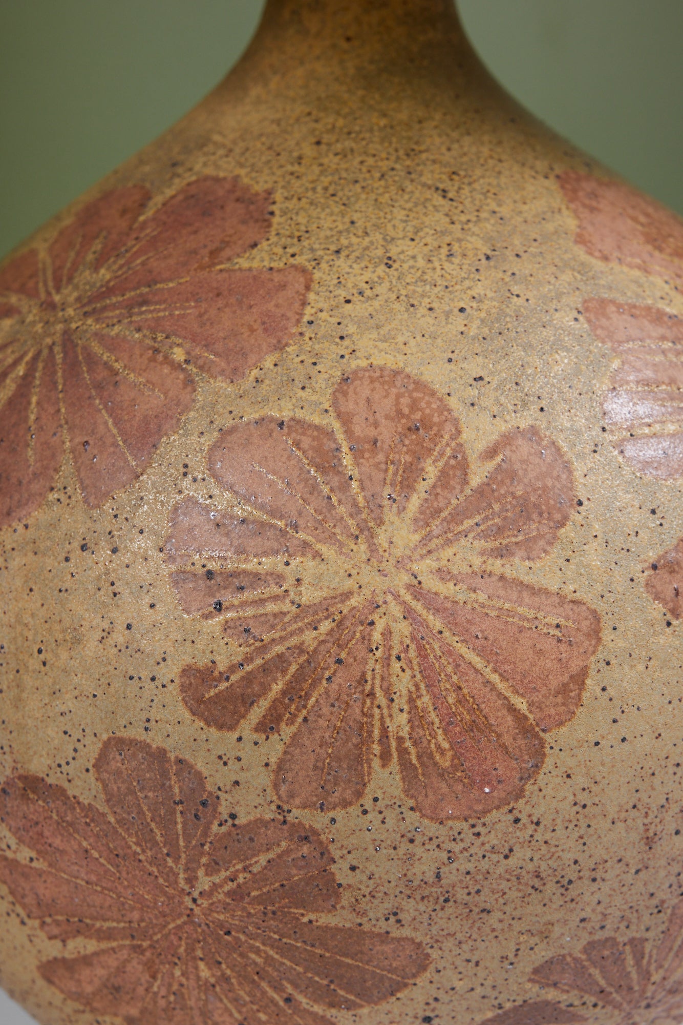 David Cressey Floral Motif Ceramic Glazed Lamp