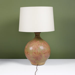 David Cressey Floral Motif Ceramic Glazed Lamp