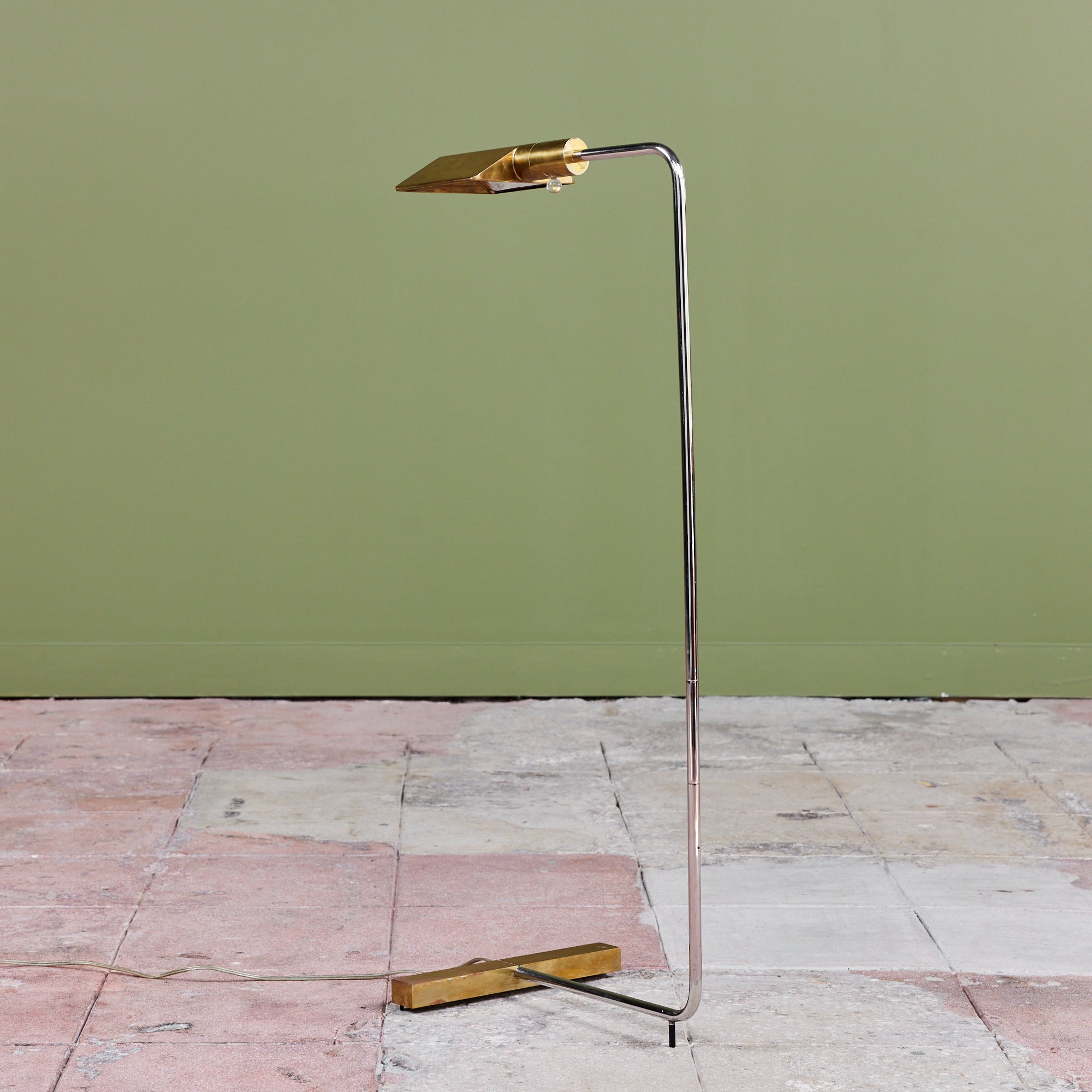 Cedric Hartman Brass and Stainless Steel Floor Lamp