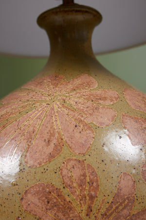 David Cressey Floral Motif Ceramic Glazed Lamp