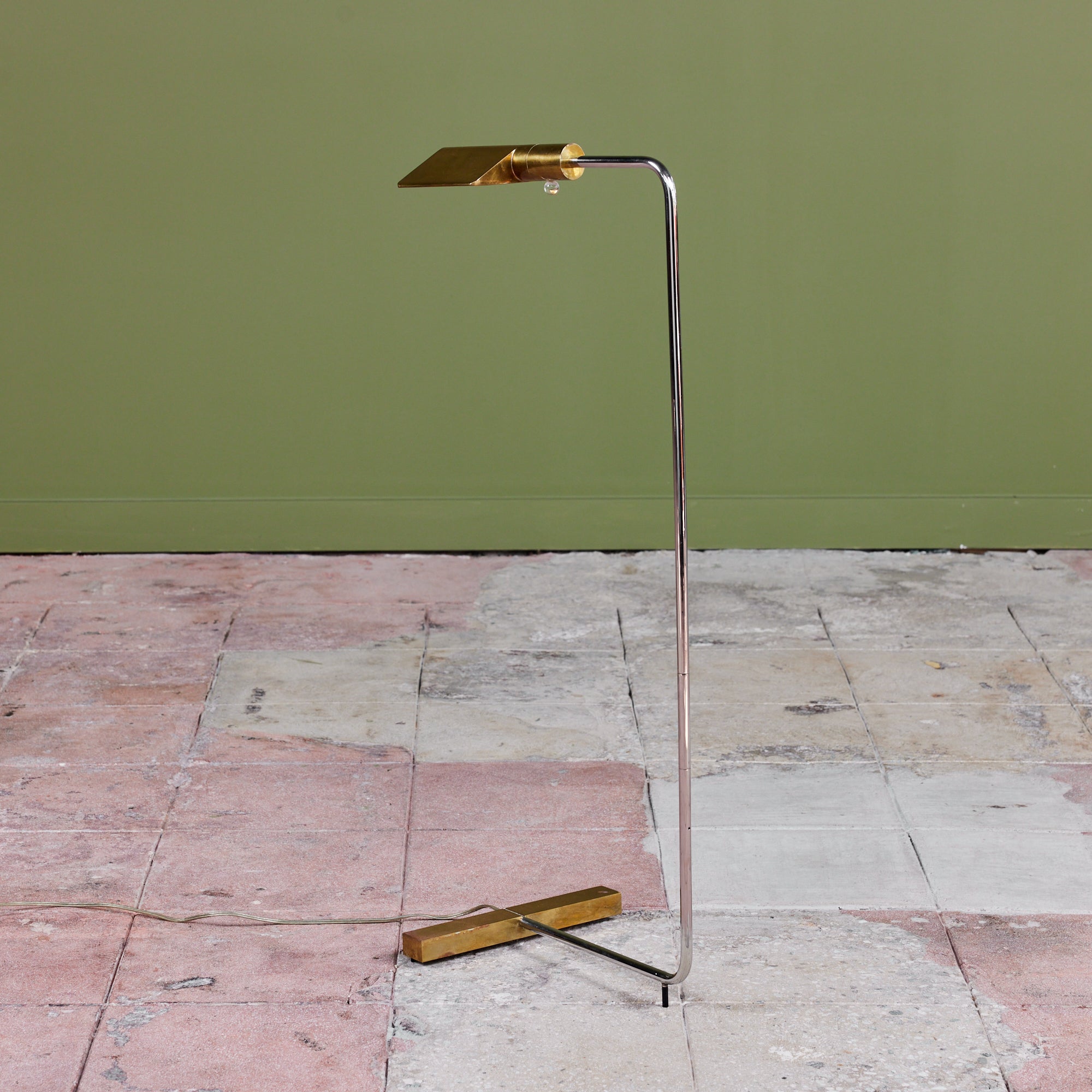 Cedric Hartman Brass and Stainless Steel Floor Lamp