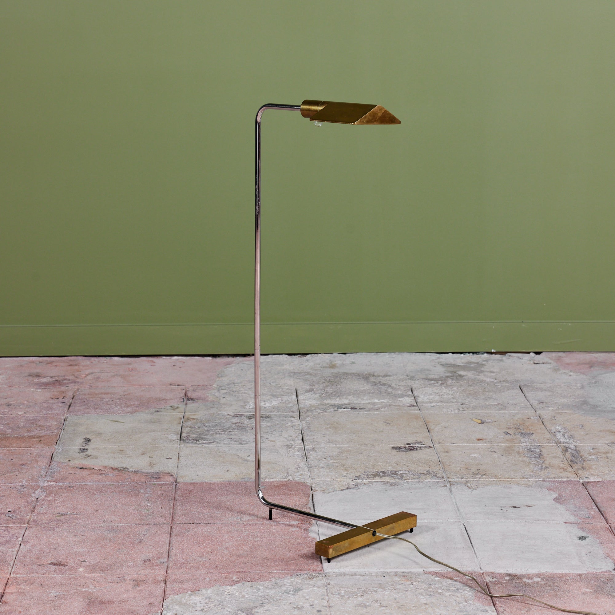 Cedric Hartman Brass and Stainless Steel Floor Lamp