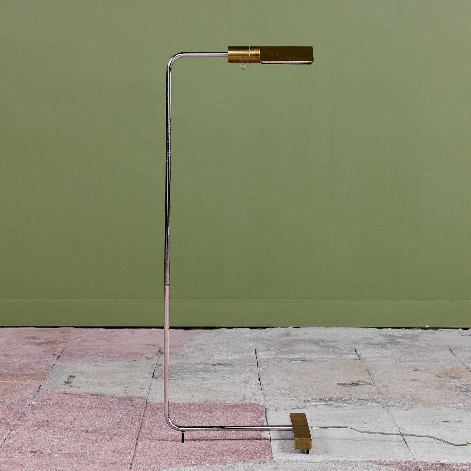 Cedric Hartman Brass and Stainless Steel Floor Lamp
