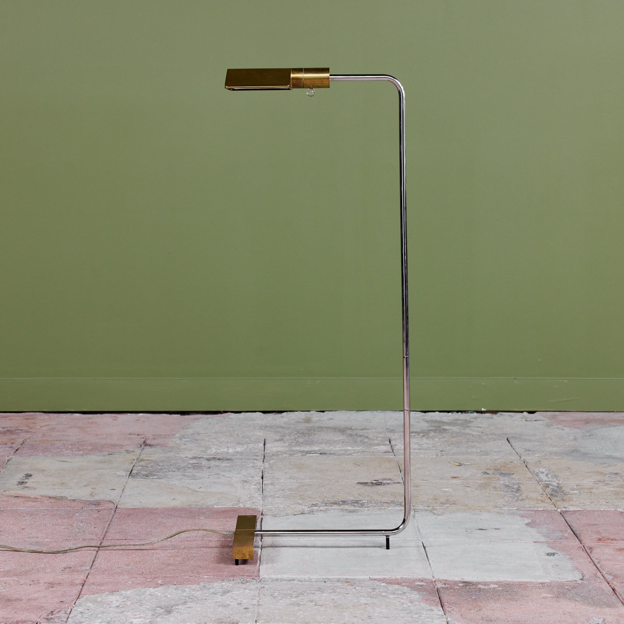 Cedric Hartman Brass and Stainless Steel Floor Lamp
