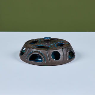 Glazed Stoneware Bowl with Lid