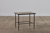 Patinated Metal Side Table with Mosaic Tile Top