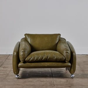 ON HOLD ** Low Leather Lounge Chair for Peem