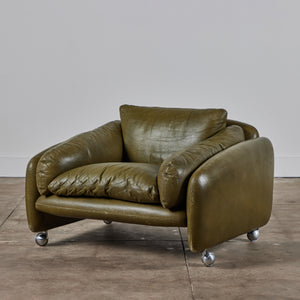 ON HOLD ** Low Leather Lounge Chair for Peem