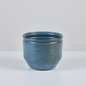 David Cressey and Robert Maxwell Hand Thrown Blue Speckle Glazed Planter for Earthgender