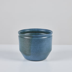 David Cressey and Robert Maxwell Hand Thrown Blue Speckle Glazed Planter for Earthgender