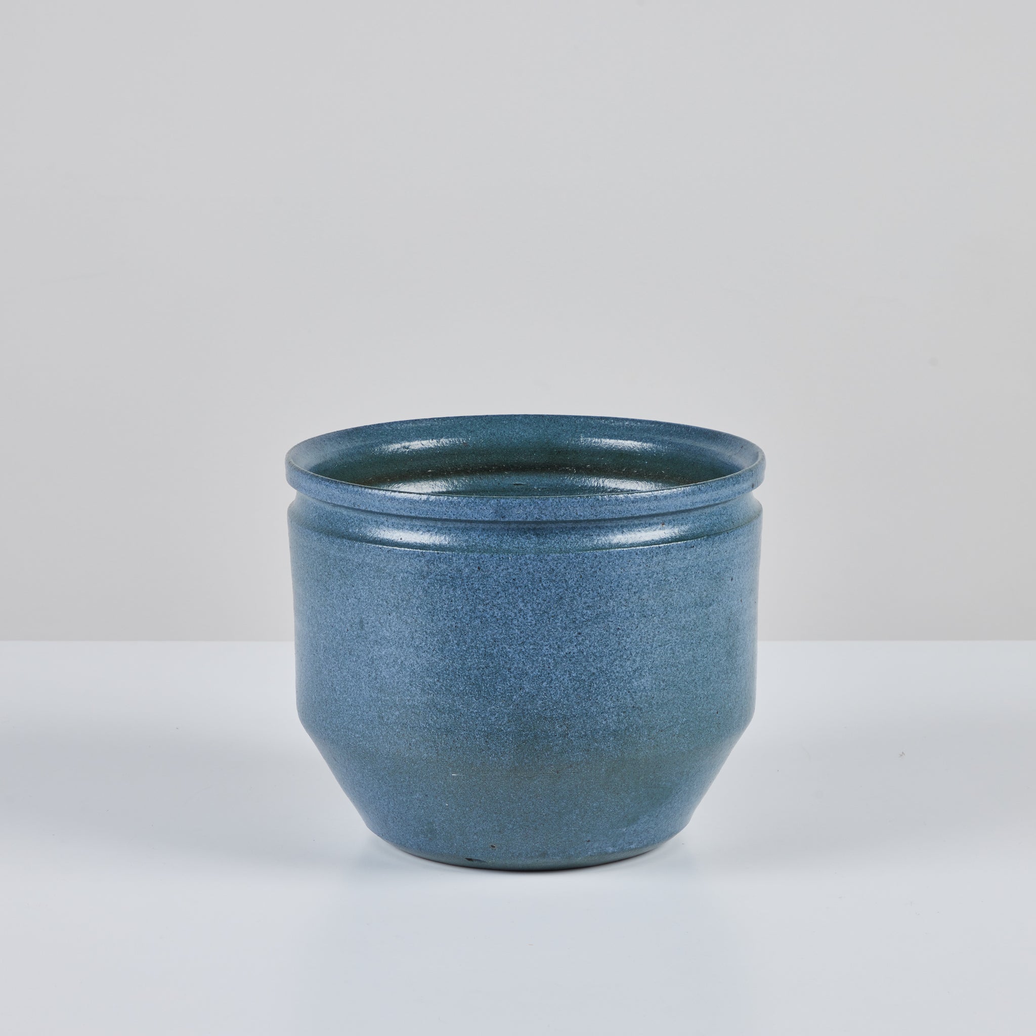 David Cressey and Robert Maxwell Hand Thrown Blue Speckle Glazed Planter for Earthgender
