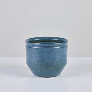 David Cressey and Robert Maxwell Hand Thrown Blue Speckle Glazed Planter for Earthgender