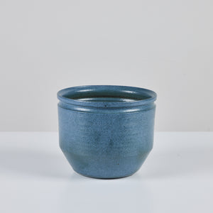 ON HOLD ** David Cressey and Robert Maxwell Hand Thrown Blue Speckle Glazed Planter for Earthgender