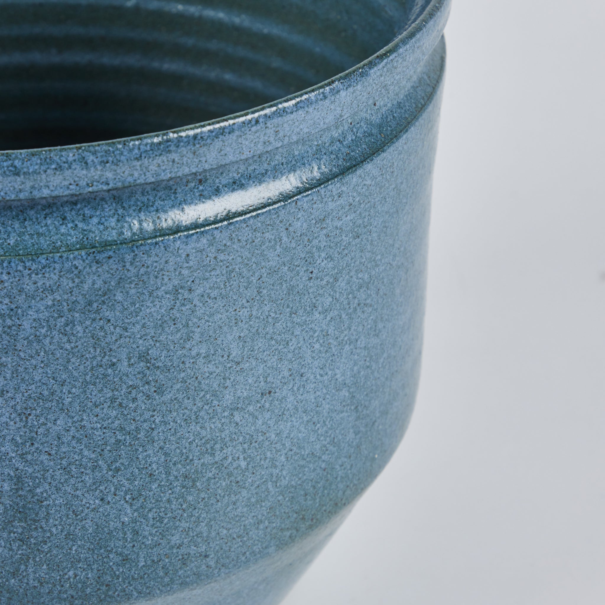 ON HOLD ** David Cressey and Robert Maxwell Hand Thrown Blue Speckle Glazed Planter for Earthgender