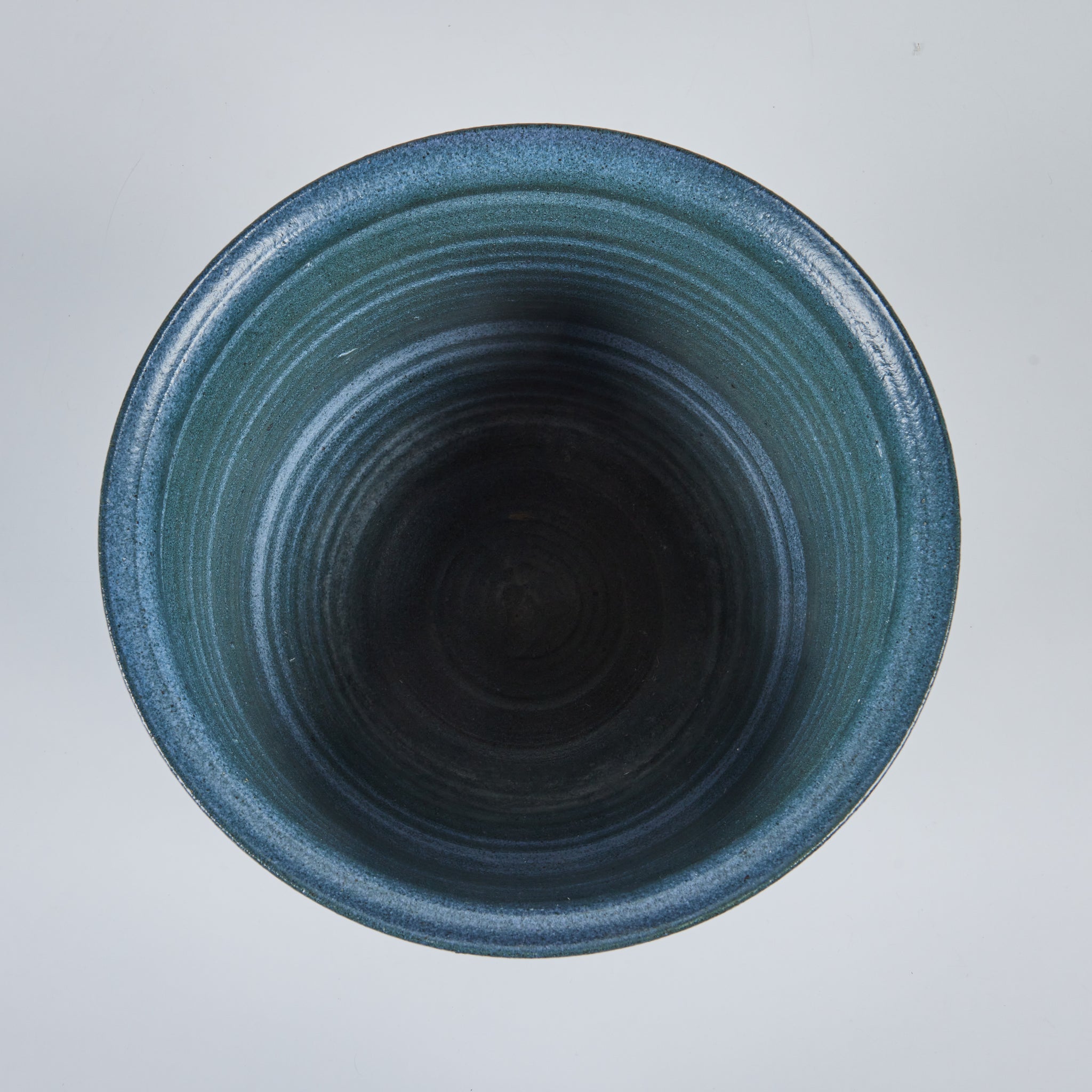 David Cressey and Robert Maxwell Hand Thrown Blue Speckle Glazed Planter for Earthgender