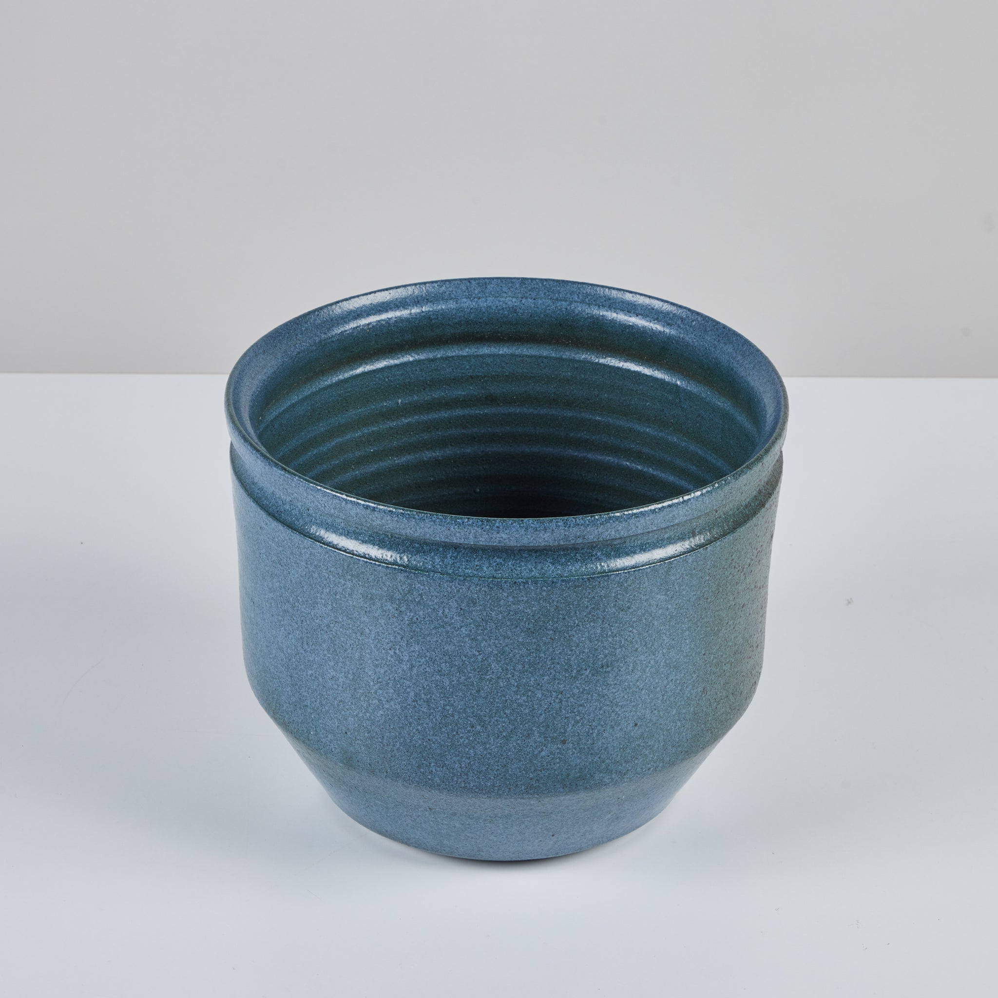 ON HOLD ** David Cressey and Robert Maxwell Hand Thrown Blue Speckle Glazed Planter for Earthgender