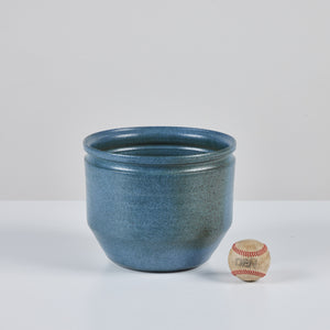 ON HOLD ** David Cressey and Robert Maxwell Hand Thrown Blue Speckle Glazed Planter for Earthgender