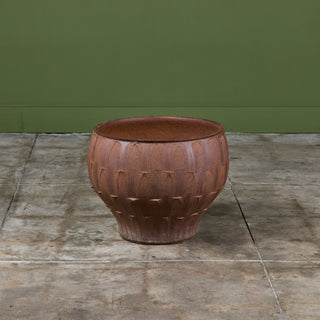David Cressey Ribbed Stoneware Pro/Artisan Planter for Architectural Pottery