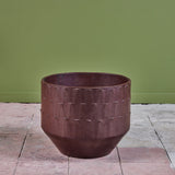 David Cressey Ribbed Plum Glazed Pro/Artisan Planter for Architectural Pottery