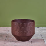 David Cressey Ribbed Plum Glazed Pro/Artisan Planter for Architectural Pottery