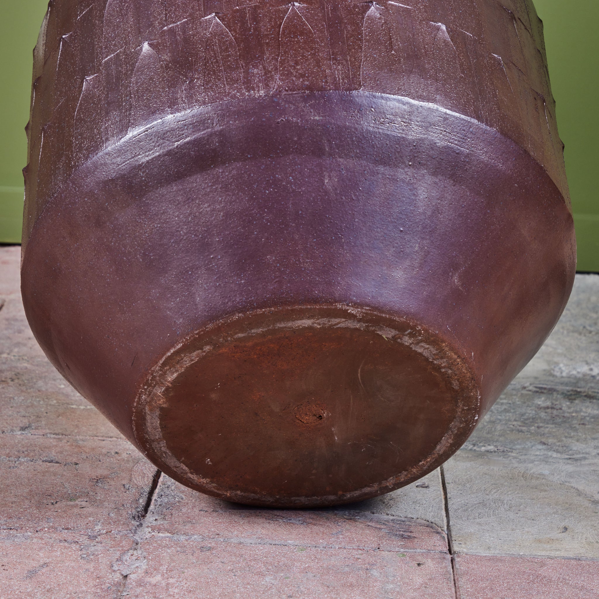 David Cressey Ribbed Plum Glazed Pro/Artisan Planter for Architectural Pottery