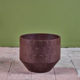 David Cressey Ribbed Plum Glazed Pro/Artisan Planter for Architectural Pottery