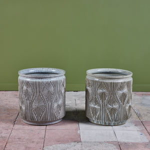 Pair of David Cressey & Robert Maxwell “Teardrop Sunburst” Planters for Earthgender