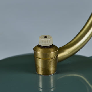 Dazor Green Enamel Desk Lamp with Brass Accents