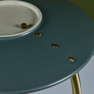 Dazor Green Enamel Desk Lamp with Brass Accents