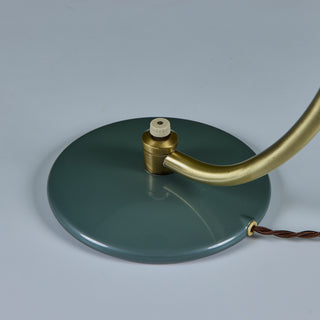 Dazor Green Enamel Desk Lamp with Brass Accents