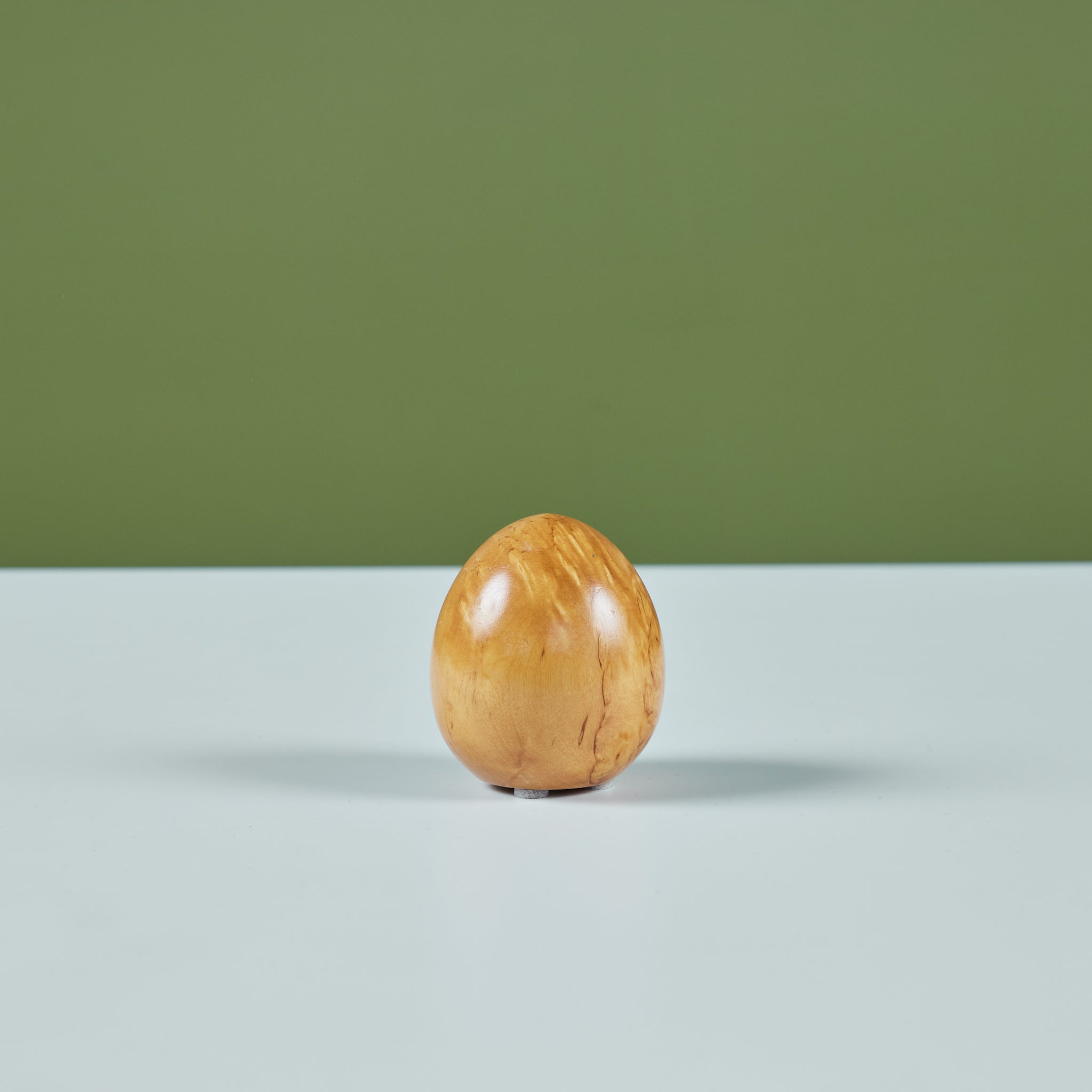 Wood Carved Egg Sculpture