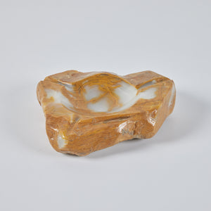 Brutalist Hand Carved Onyx Ashtray