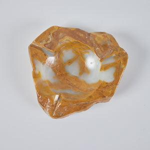 Brutalist Hand Carved Onyx Ashtray