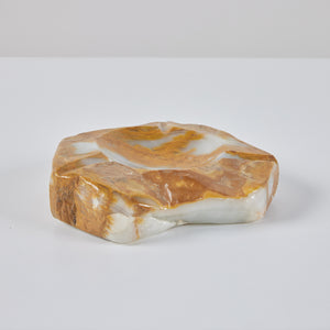 Brutalist Hand Carved Onyx Ashtray