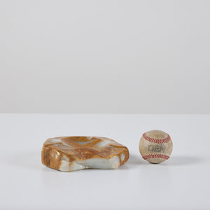 Brutalist Hand Carved Onyx Ashtray