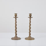 Pair of Brass Twisted Candlesticks