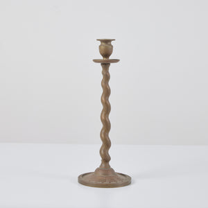 Pair of Brass Twisted Candlesticks