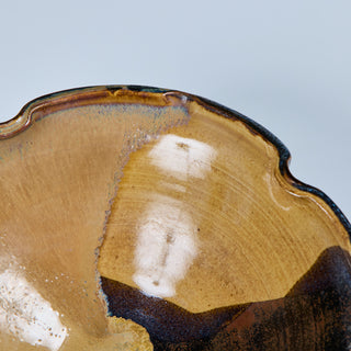 Glazed Scallop Edge Ceramic Bowl