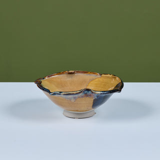 Glazed Scallop Edge Ceramic Bowl