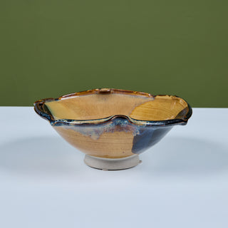 Glazed Scallop Edge Ceramic Bowl